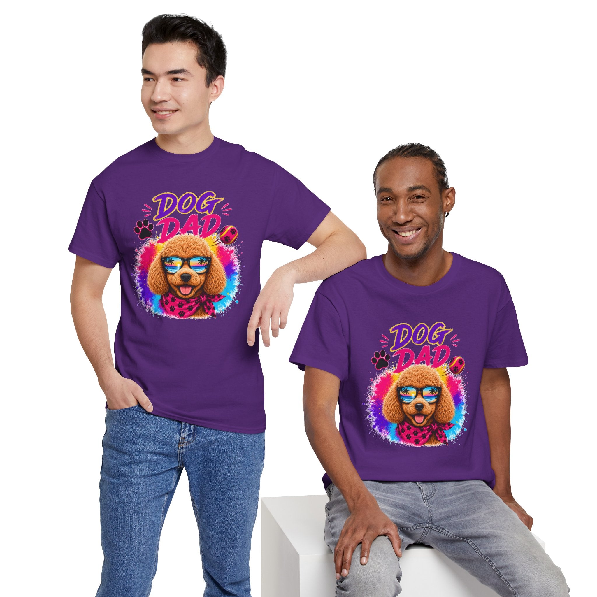 Dog Dad Poodle T-Shirt | Funny Dog Dad Gift | Colorful Retro Poodle Shirt | Dog Lover Gift | Unisex Graphic Tee