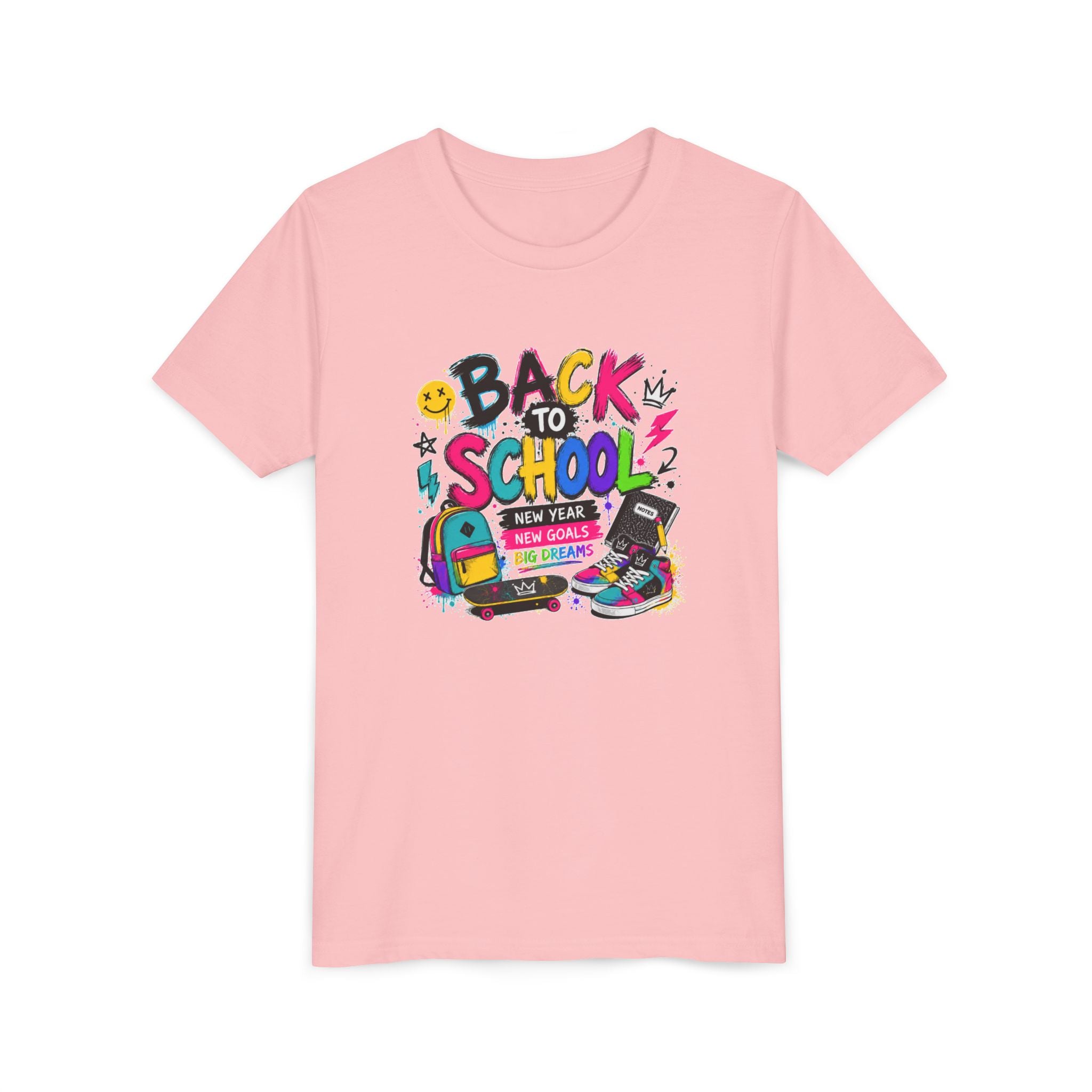 Back to School Youth T-Shirt | First Day of School Shirt | Backpack Sneakers Graphic Tee | Boys Girls School Tee | Student Gift