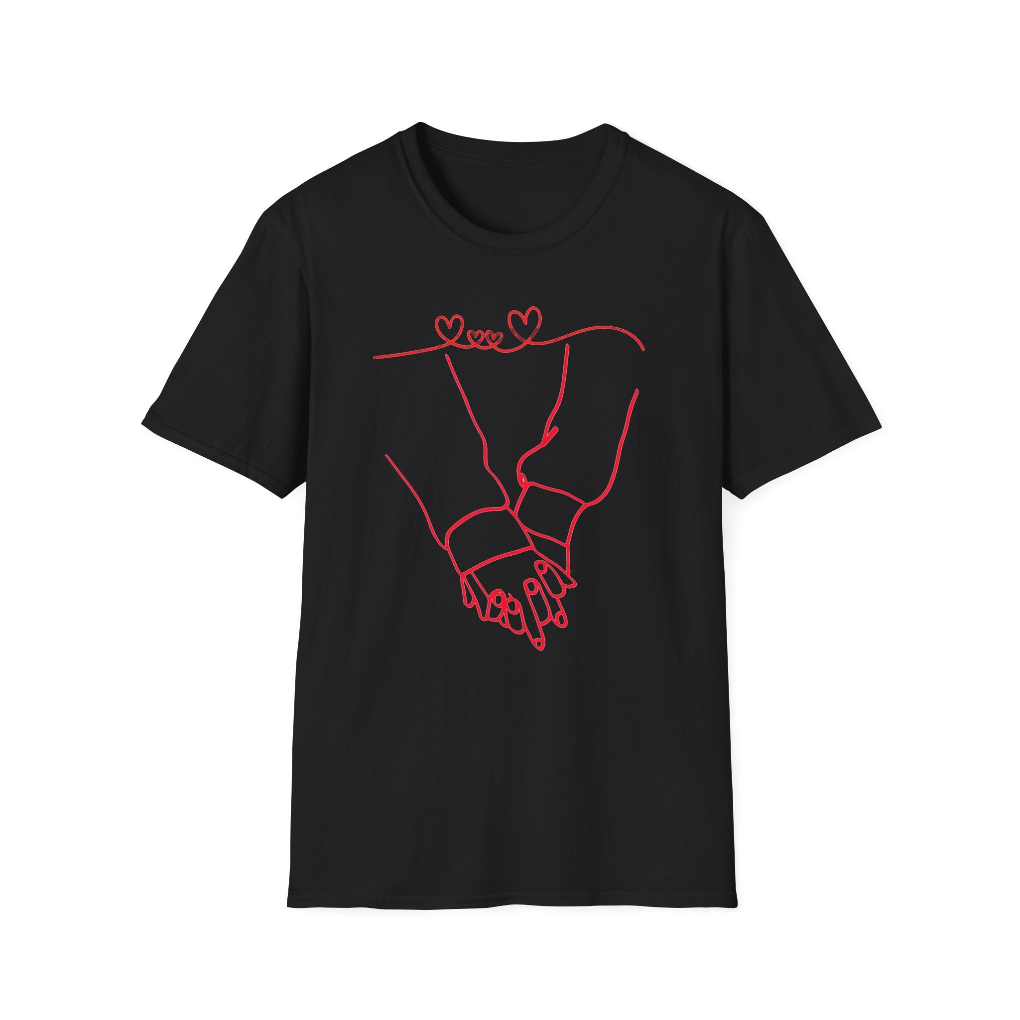 Couple Holding Hands Shirt, Matching Couple Gift, Minimalist Love Line Art T Shirt, Romantic Anniversary Gift for Him Her, Valentines Day Shirt