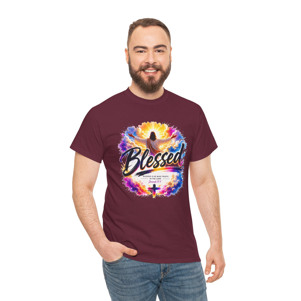 Blessed Christian T-Shirt, Faith Cross Shirt, Religious Graphic Tee, Jesus Lover Gift, Inspirational Unisex Christian Shirt