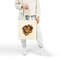 Cat Peeking Tote Bag — Cute Kitten Canvas Grocery & Book Bag
