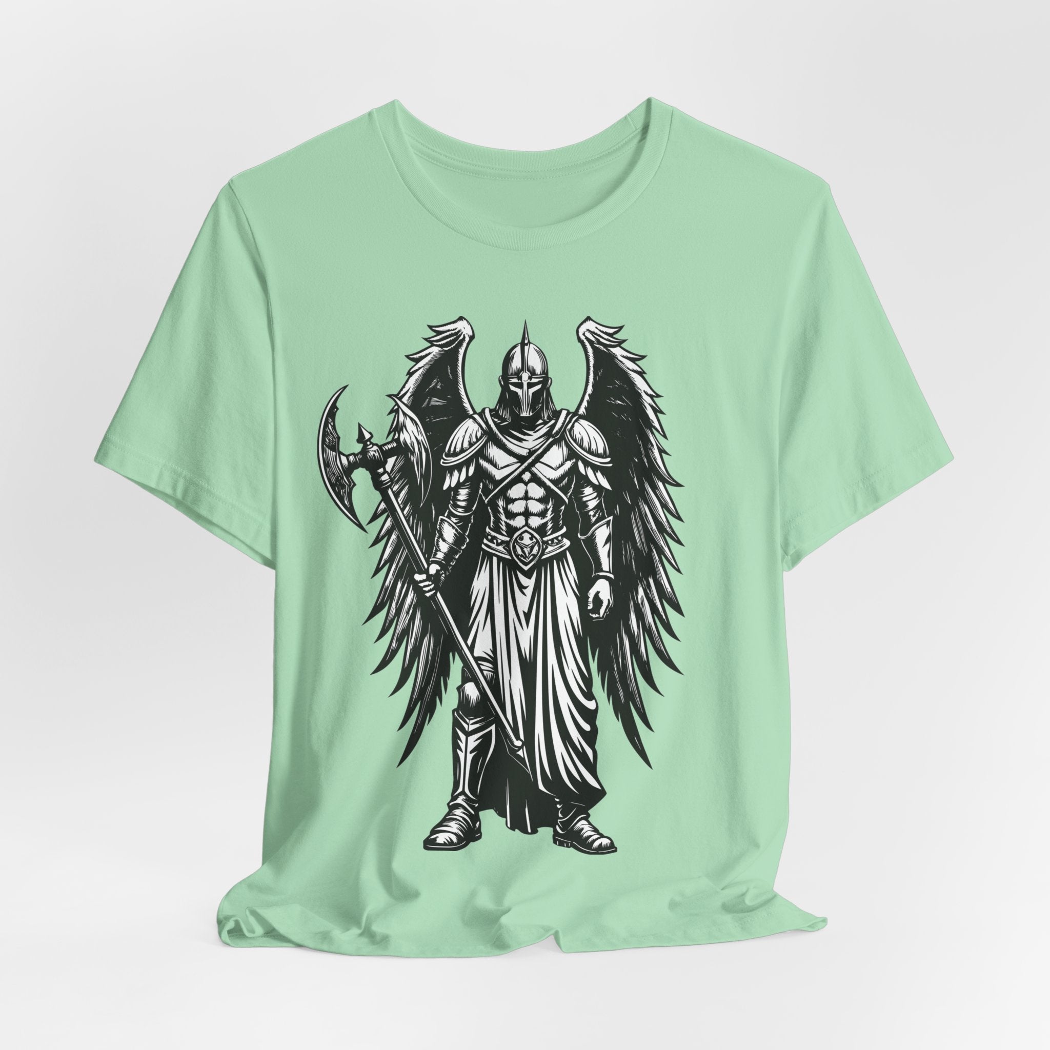 Angel of War Graphic Tee — Winged Knight Armor T-Shirt