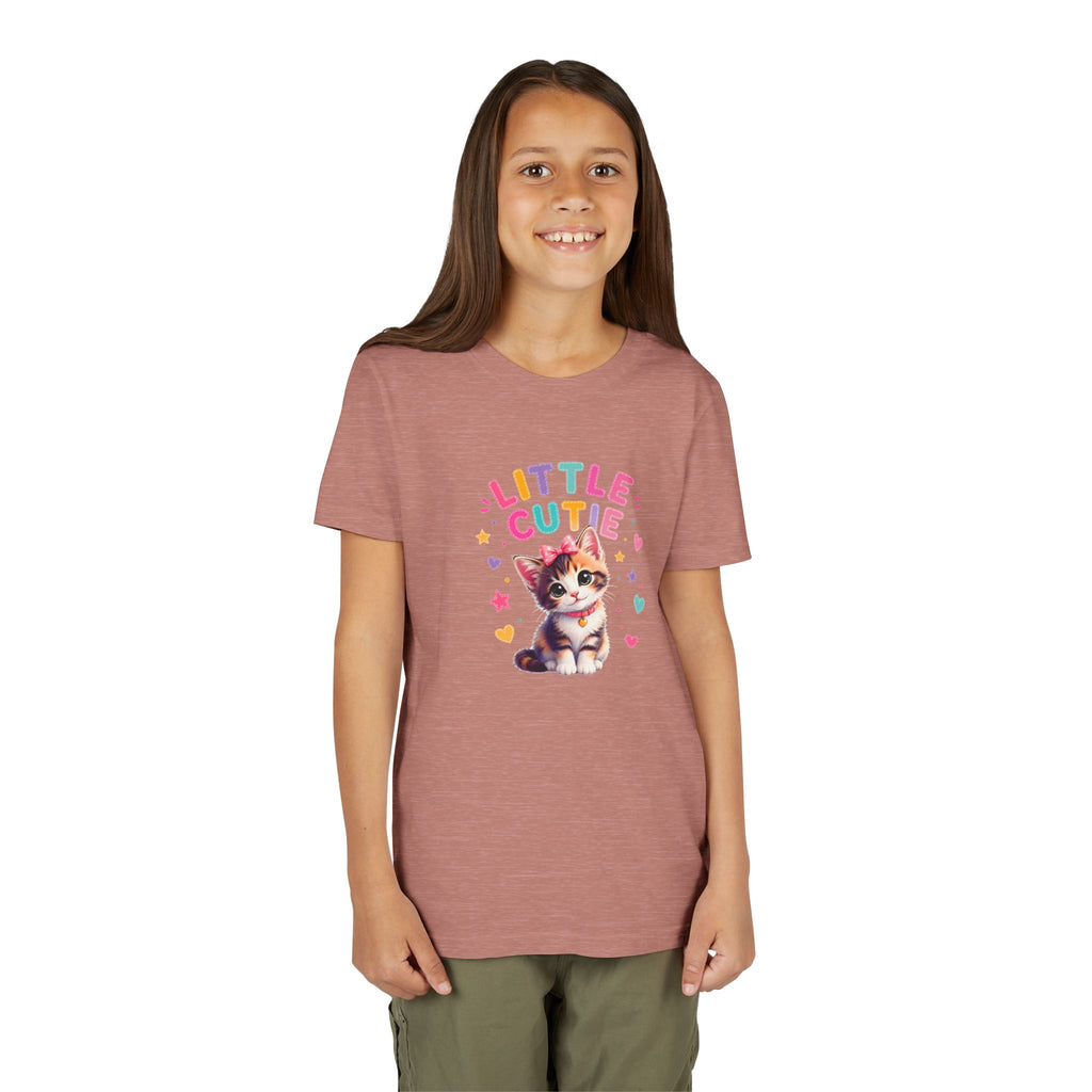 Little Cutie Cat Shirt for Kids, Cute Kitten Youth Tee, Girls Cat T-Shirt, Kawaii Kitty Shirt, Toddler Cat Lover Gift, Cute Animal Tee
