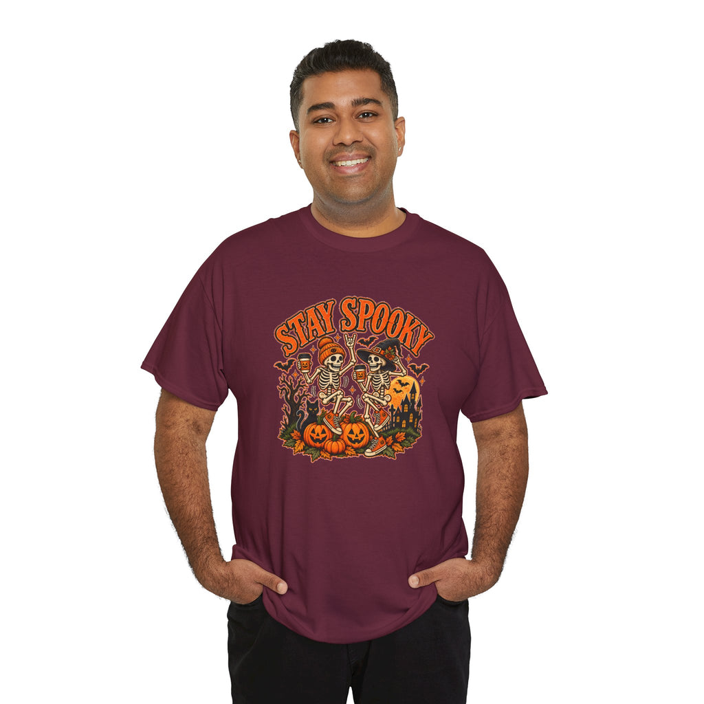 Stay Spooky Halloween Shirt | Dancing Skeleton Pumpkin Graphic Tee