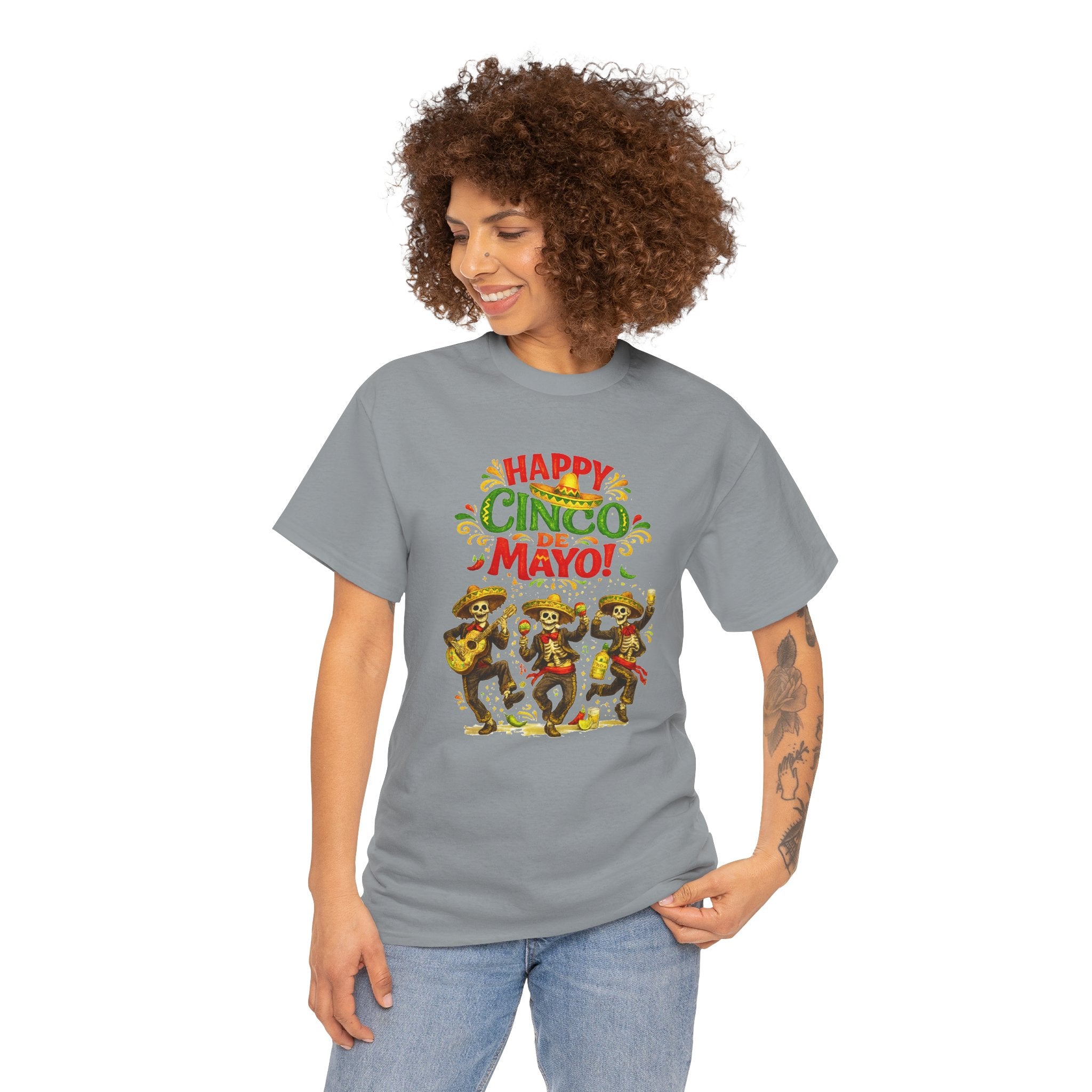 Cinco De Mayo Shirt, Happy Cinco De Mayo Tee, Dancing Skeleton Fiesta Shirt, Funny Mexican Party T-Shirt