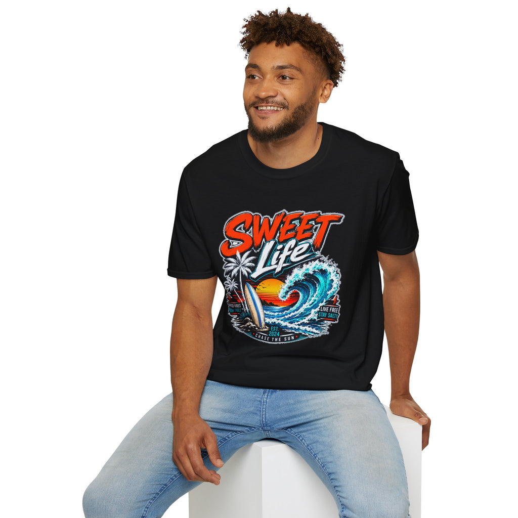 Vintage Beach T-Shirt, Sweet Life Surf Tee, Coastal Summer Graphic Shirt