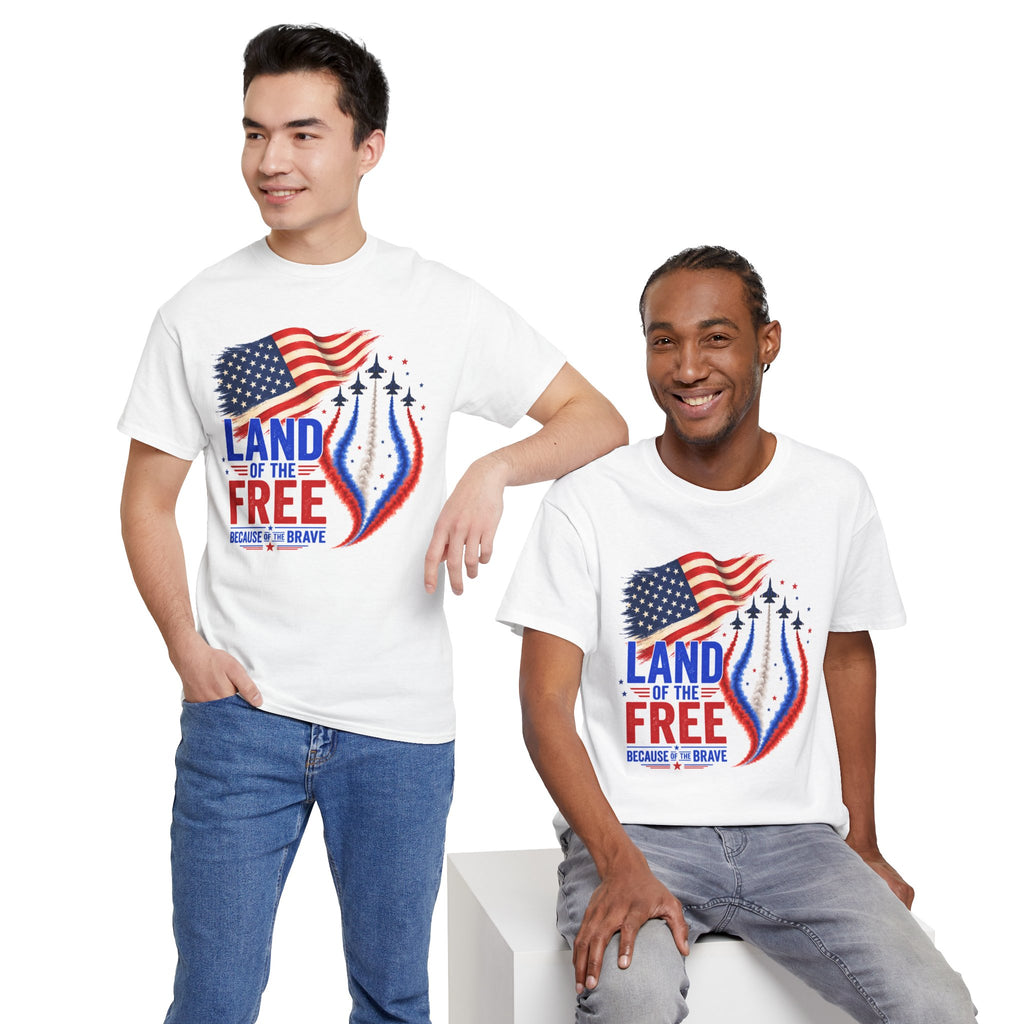 Land of the Free Because of the Brave Shirt, Patriotic 4th of July T-Shirt, USA Flag Tee, American Pride Shirt, Independence Day Gift