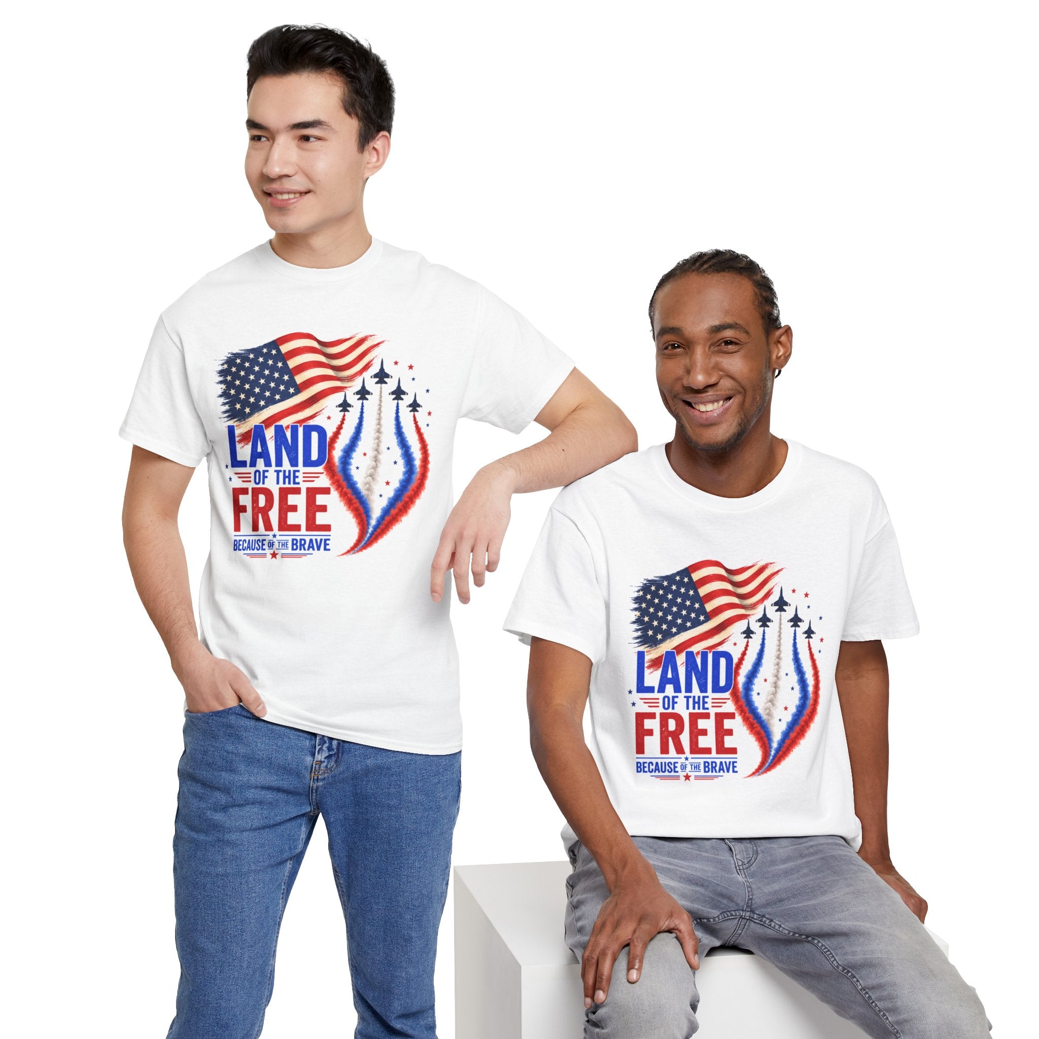 Land of the Free Because of the Brave Shirt, Patriotic 4th of July T-Shirt, USA Flag Tee, American Pride Shirt, Independence Day Gift