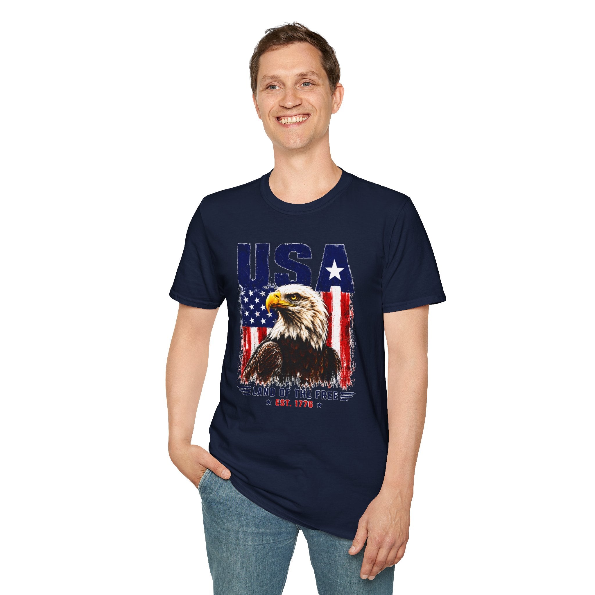 USA Eagle T-Shirt — Patriotic American Flag Graphic Tee (Land of the Free)