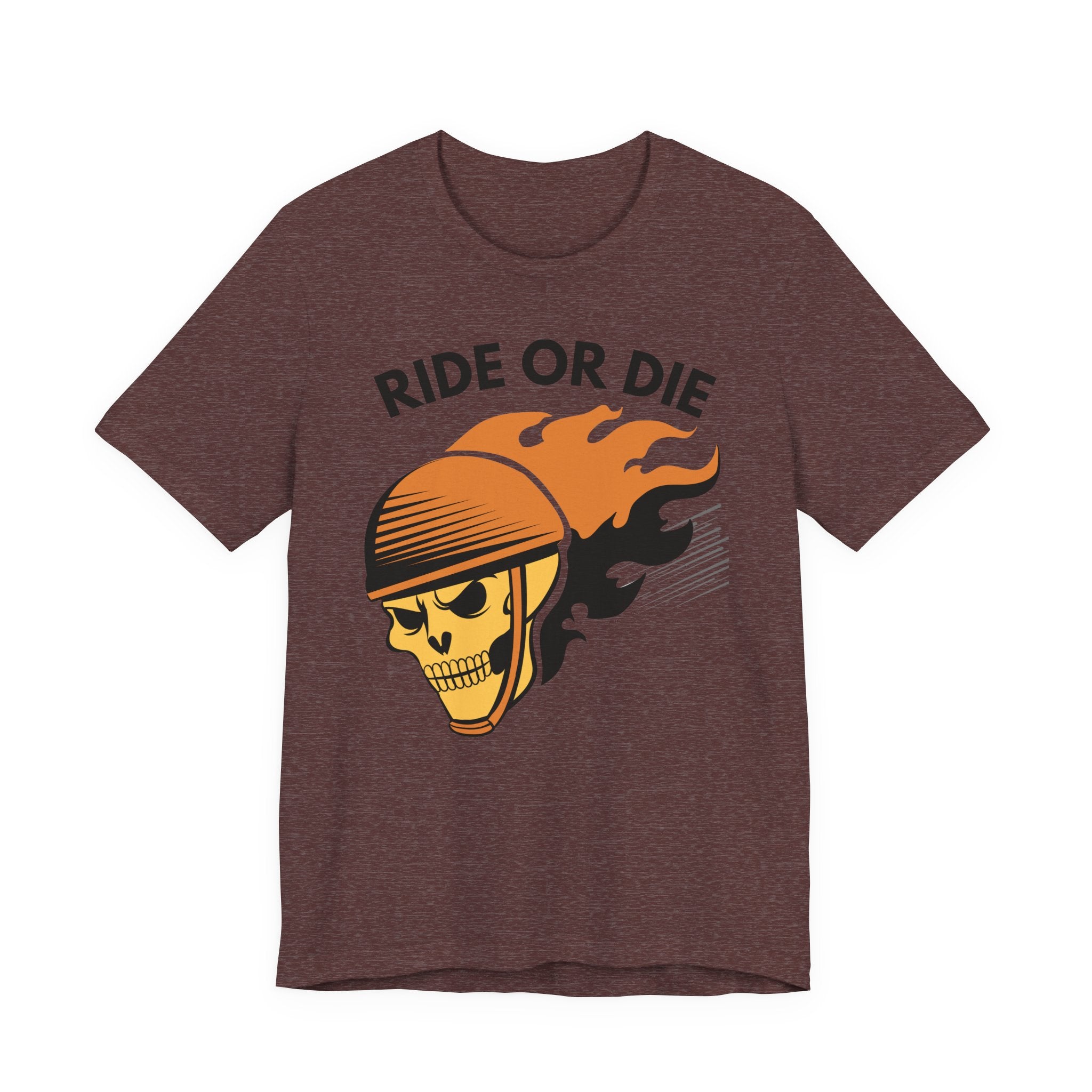Ride or Die Skull Helmet T-Shirt | Biker Graphic Tee for Men | Vintage Motorcycle Shirt