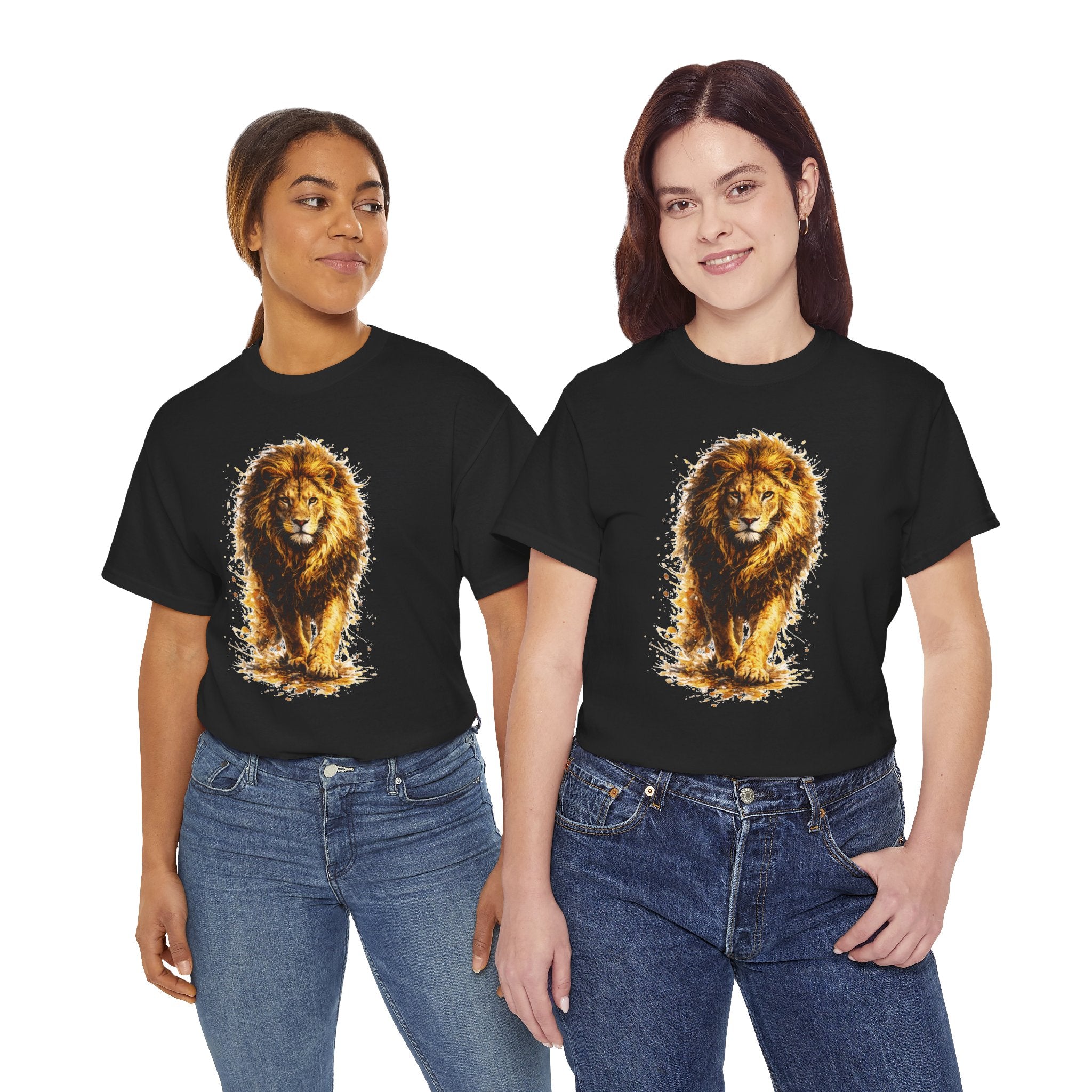 Lion Graphic T-Shirt, Majestic Walking Lion Tee, Watercolor Wildlife Shirt, Unisex Animal Graphic Tee, Lion Lover Gift, Nature Art Shirt