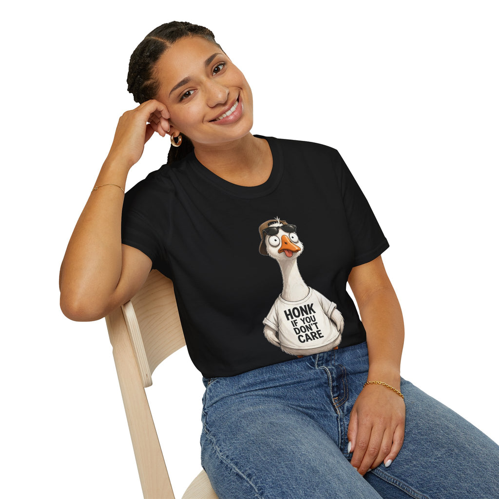 Funny Goose Shirt Honk If You Don’t Care T-Shirt Meme Graphic Tee Unisex Funny Animal Shirt Sarcastic Humor Gift Casual Tee
