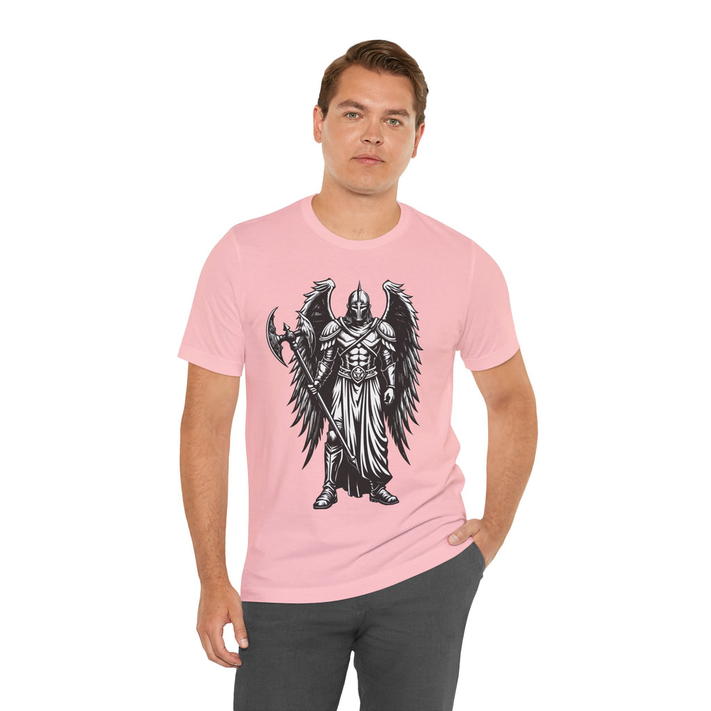 Angel of War Graphic Tee — Winged Knight Armor T-Shirt