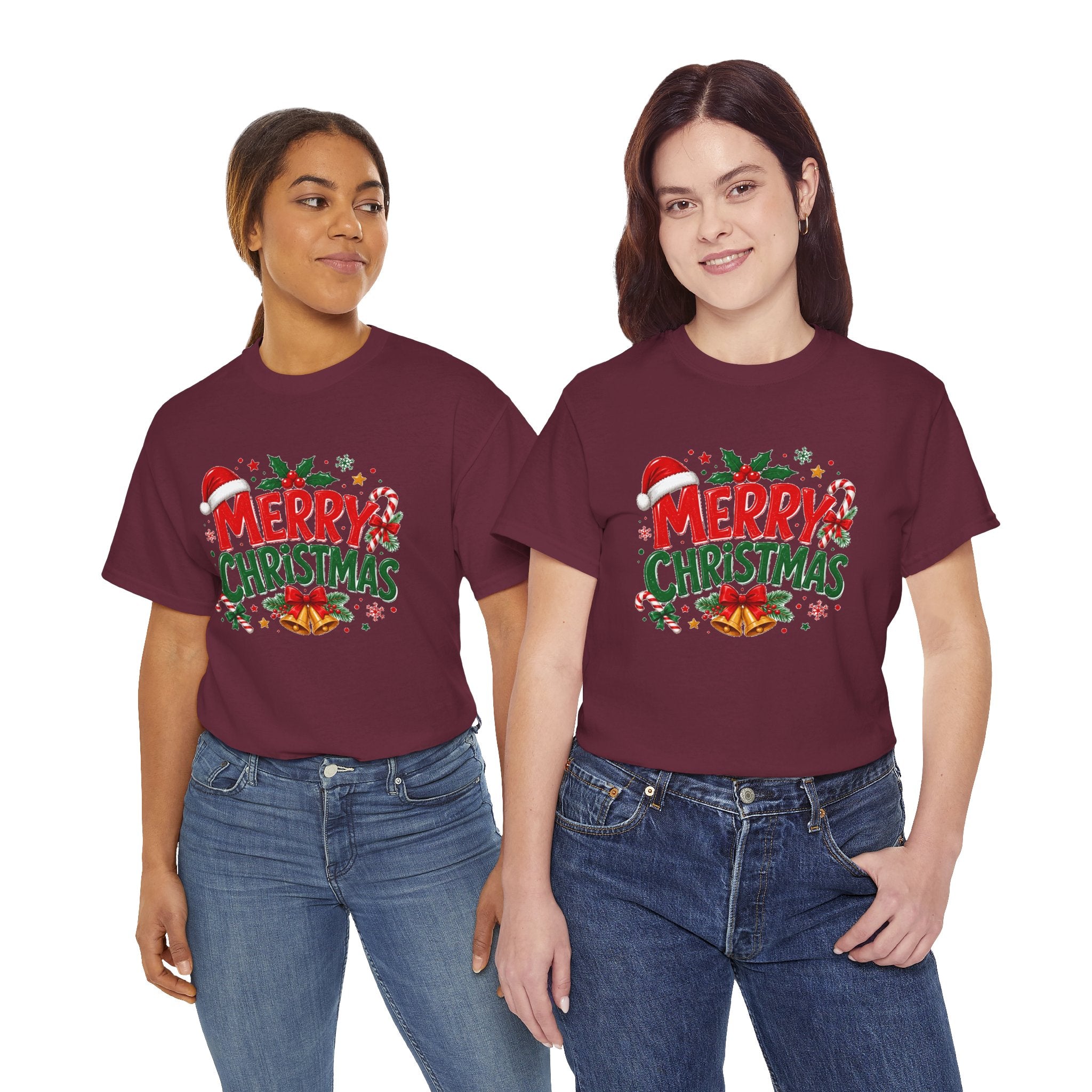 Merry Christmas Shirt, Christmas Graphic Tee, Santa Hat T-Shirt, Holiday Party Shirt, Xmas Gift for Men Women