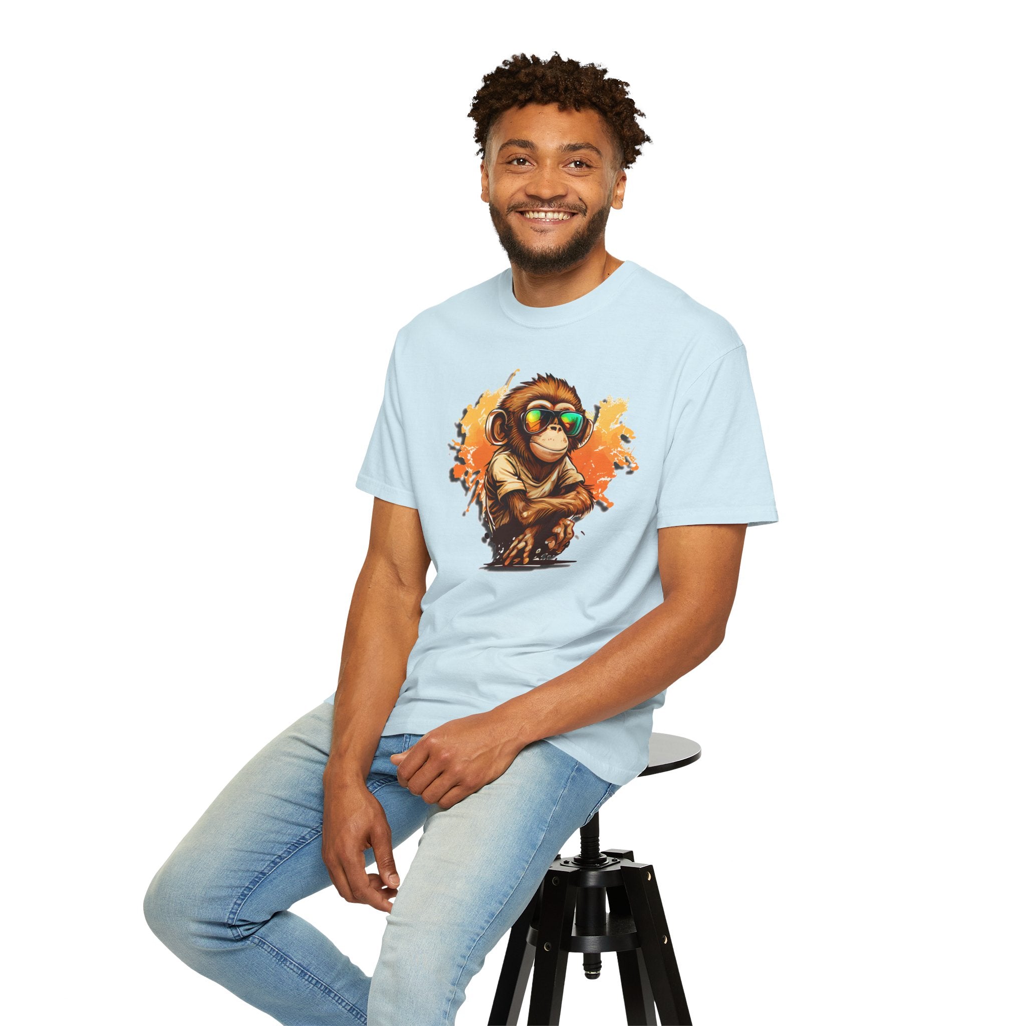 Cool Monkey Graphic T-Shirt | Funny Chimp Sunglasses Tee | Streetwear Animal Shirt | Unisex Casual Gift