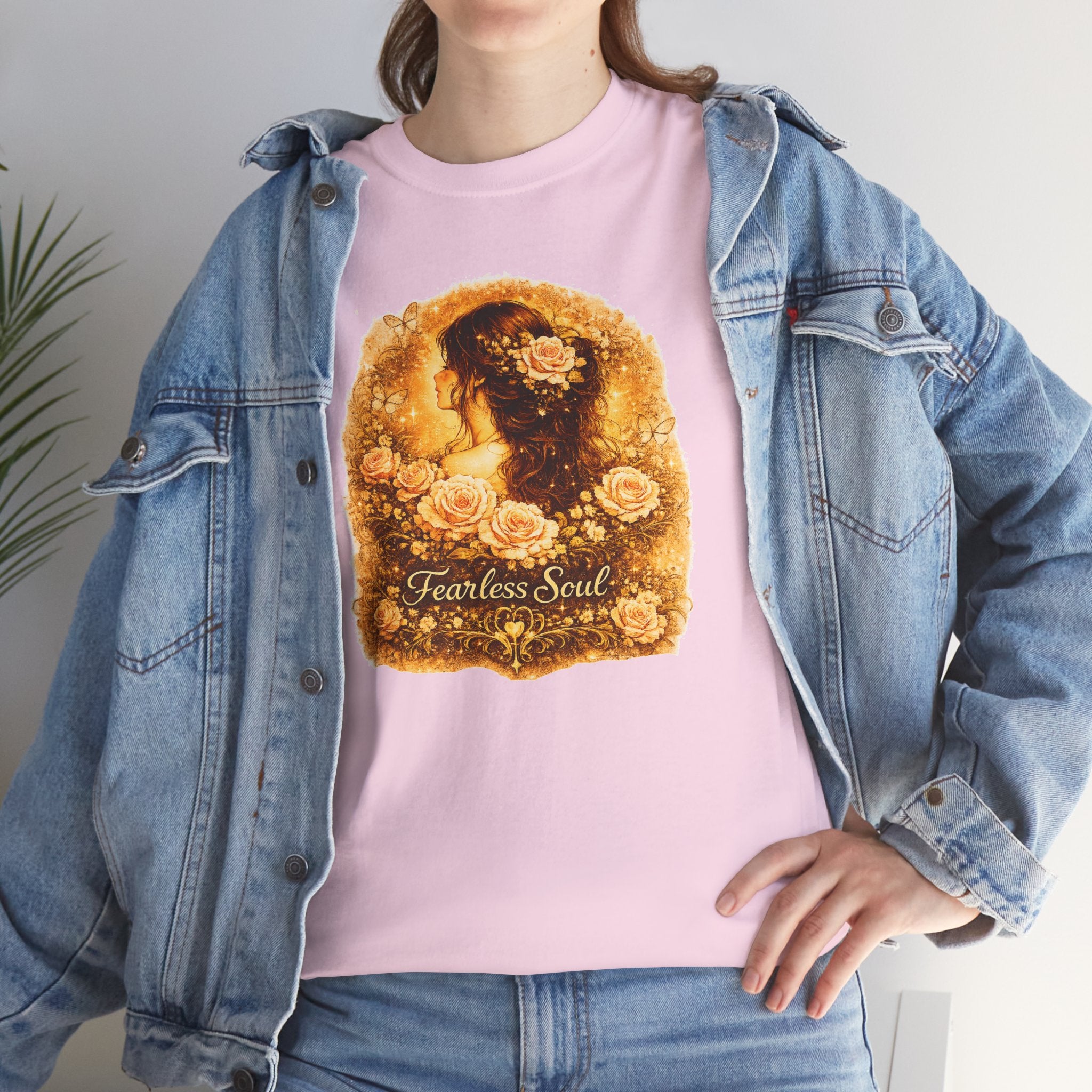 Fearless Soul Shirt, Vintage Floral Woman Tee, Feminine Aesthetic T-Shirt, Boho Graphic Tee, Cottagecore Shirt, Romantic Floral Shirt
