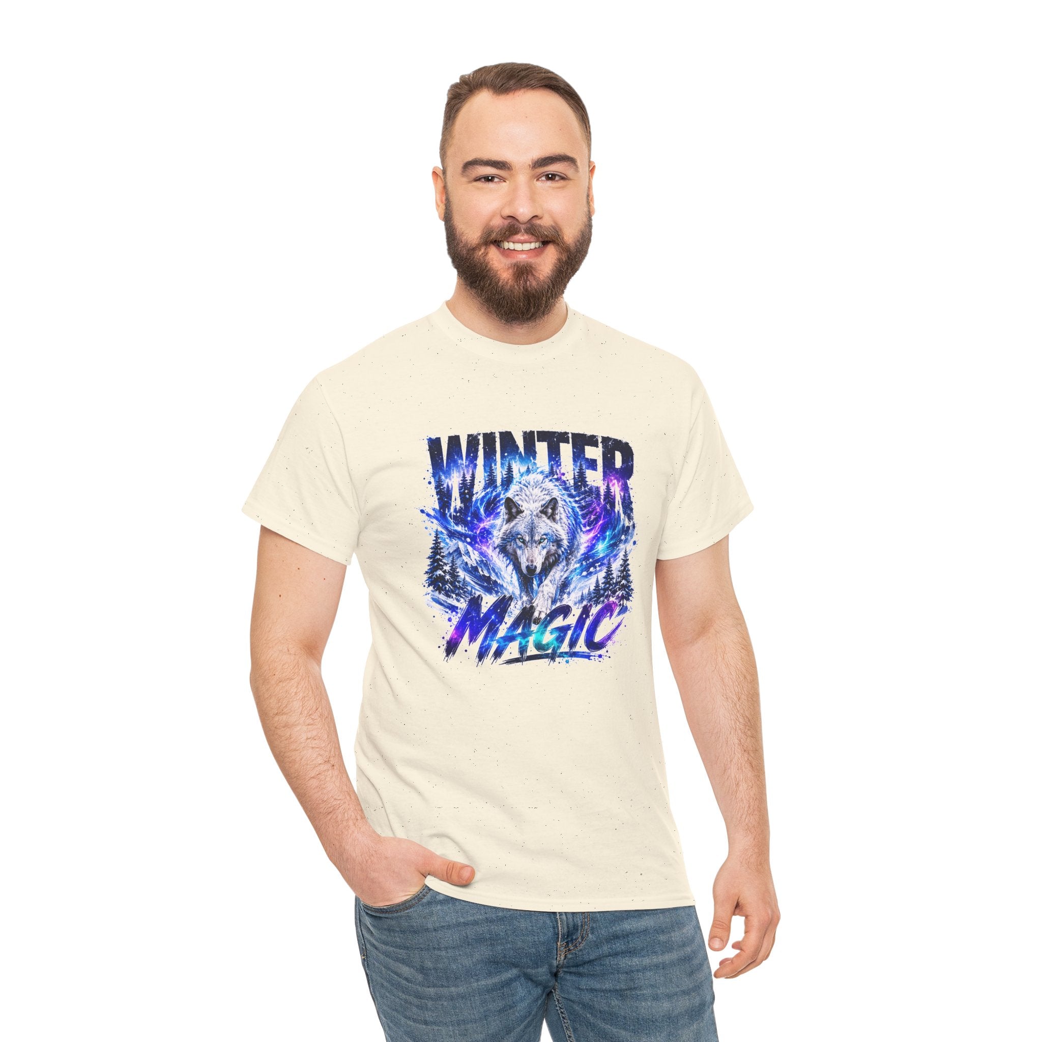 Wolf T Shirt, Winter Wolf Shirt, Wolf Lover Gift, Snowy Wolf Tee, Winter Magic Shirt, Wildlife Graphic Tee, Unisex Wolf Shirt