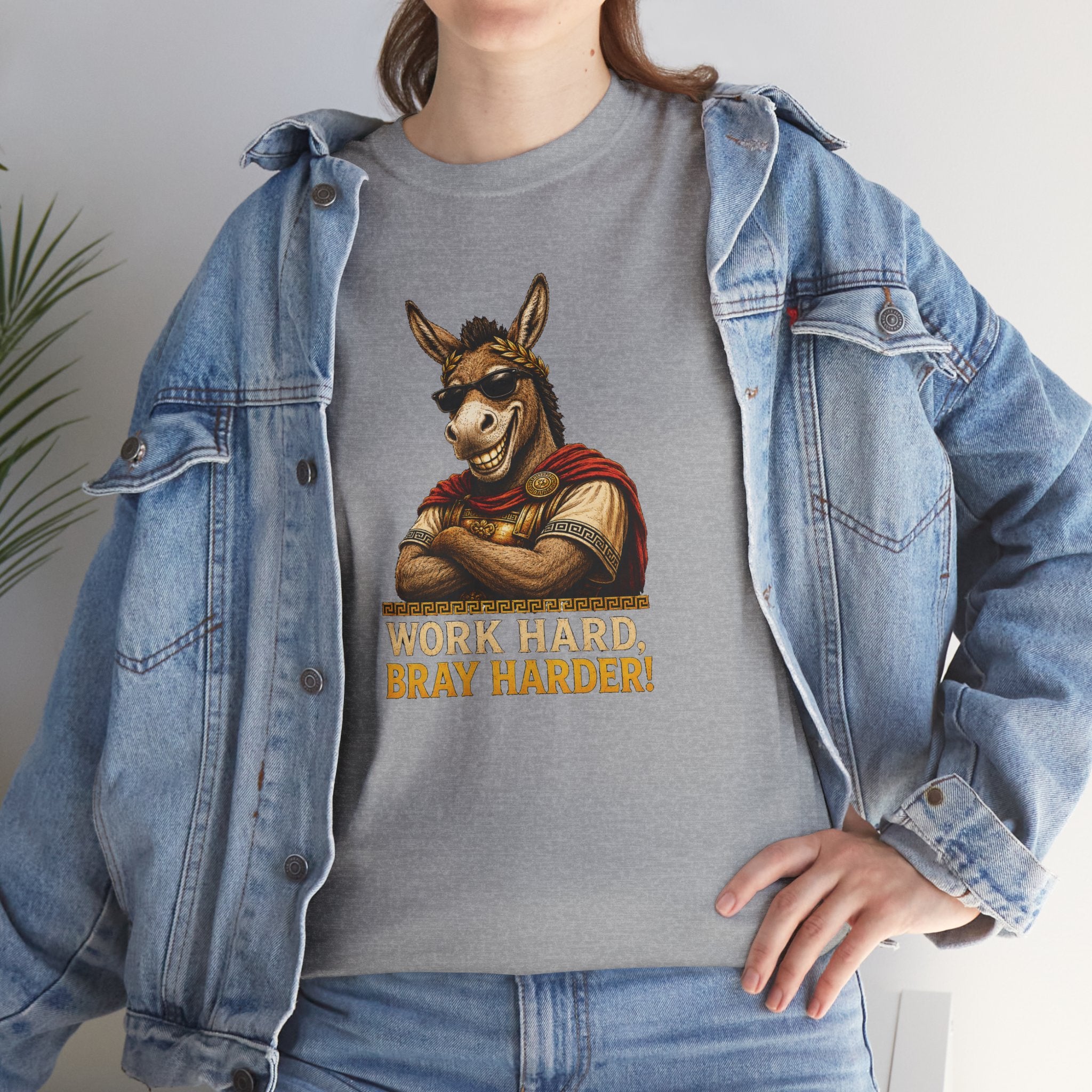 Work Hard Bray Harder T‑Shirt — Funny Donkey Motivational Tee
