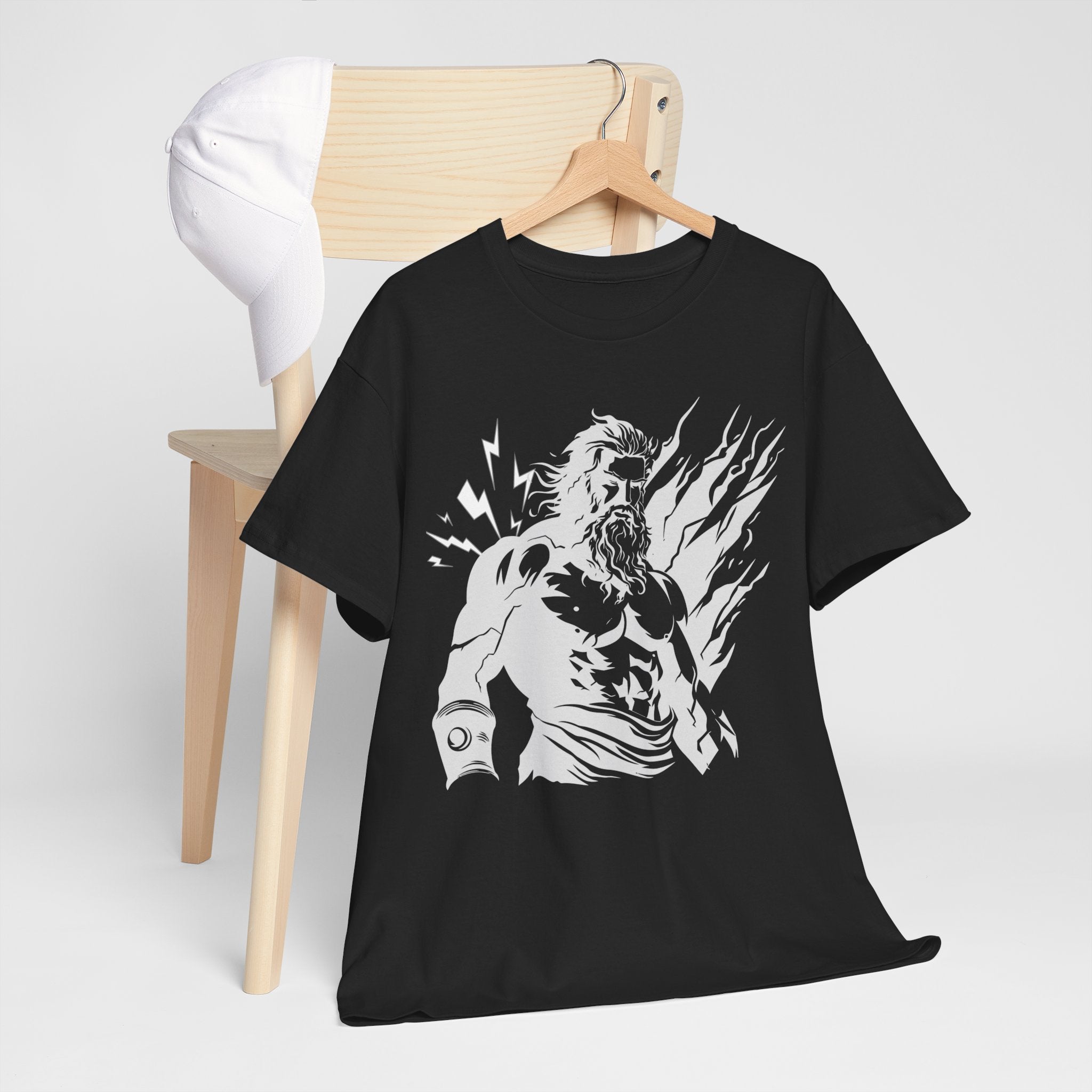 Mythic Thunder God Tee — Vintage Lightning Warrior Graphic T-Shirt