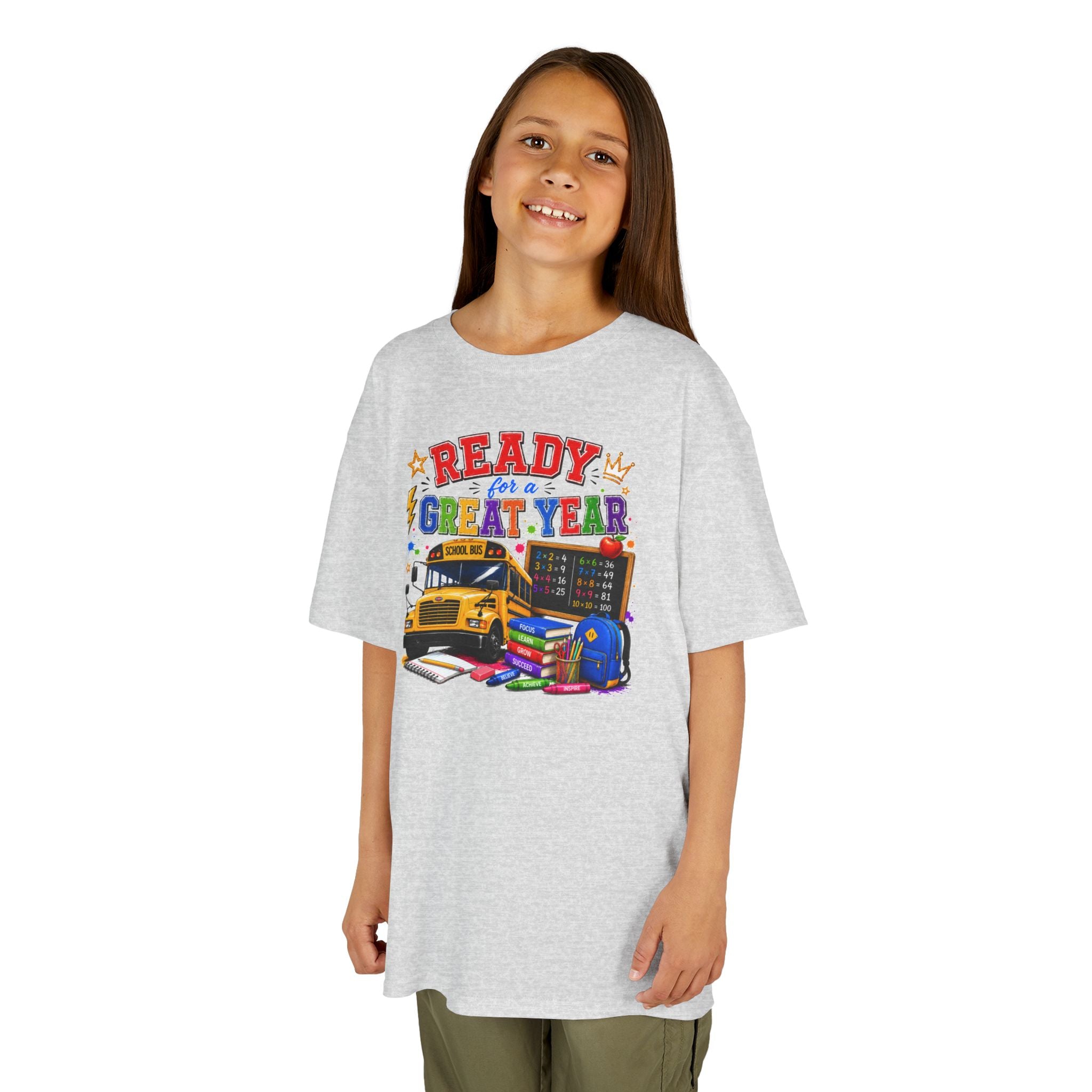 Kids T-Shirt — "Ready For A Great Year" School Bus Back-to-School Tee