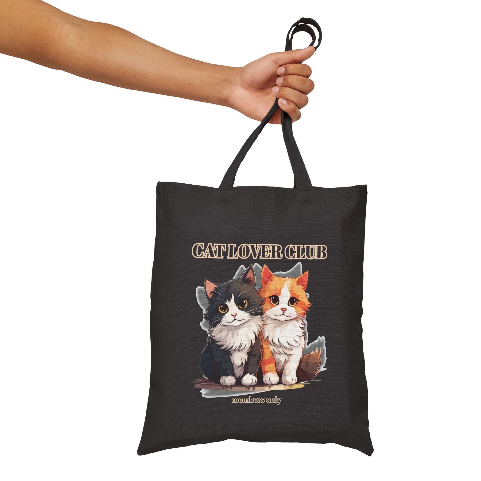 Cat Lover Club Canvas Tote Bag – Cute Kittens 'Members Only' Eco Shopper