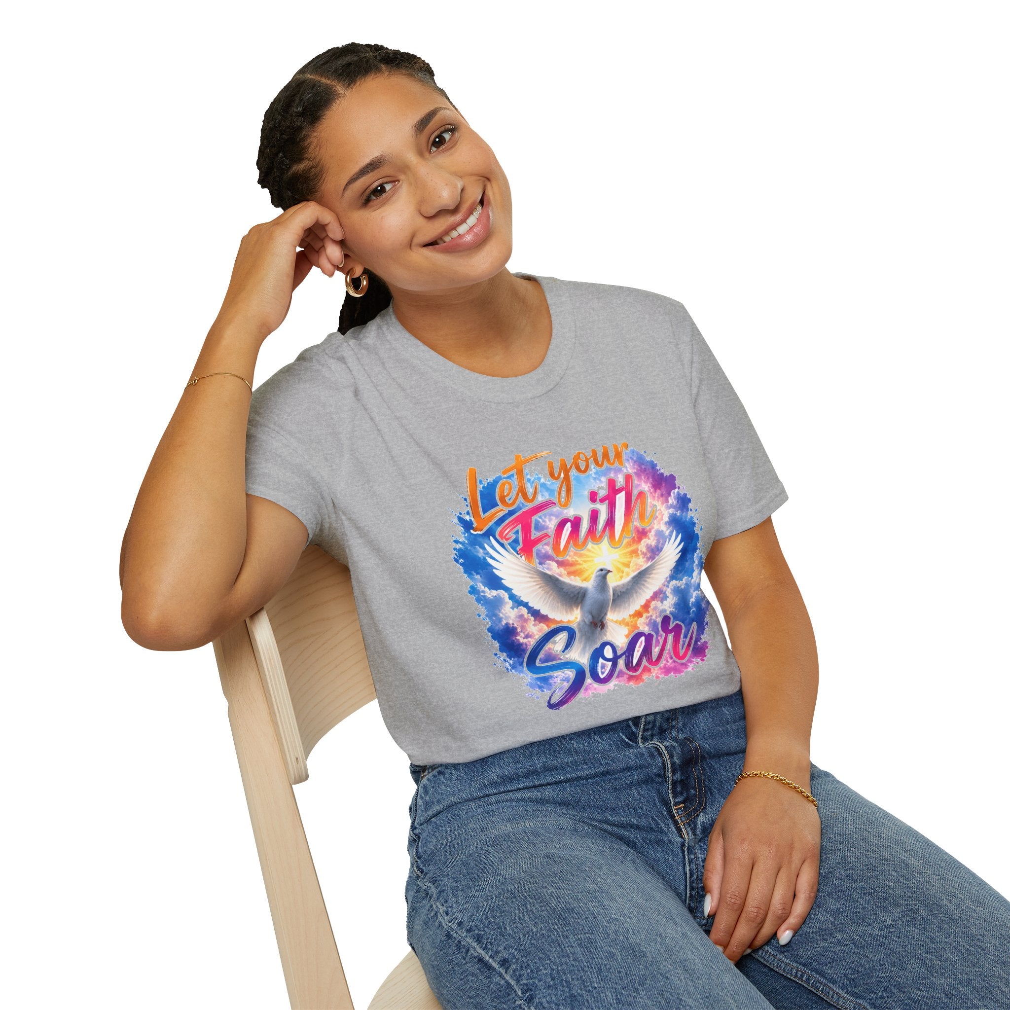 Let Your Faith Soar Christian Dove T-Shirt | Inspirational Faith Tee | Holy Spirit Dove Shirt | Religious Gift for Women & Men
