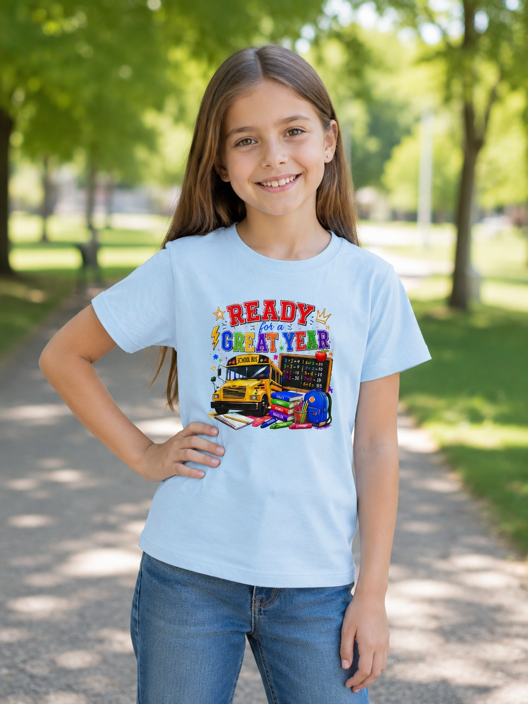 Kids T-Shirt — "Ready For A Great Year" School Bus Back-to-School Tee