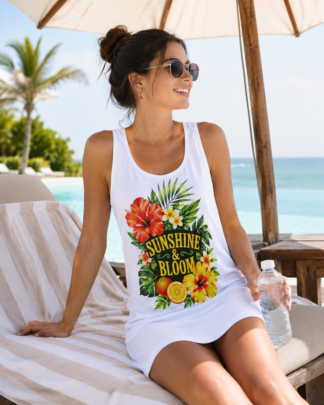 Racerback Dress — 'Sunshine & Bloom' Tropical Floral Summer Dress