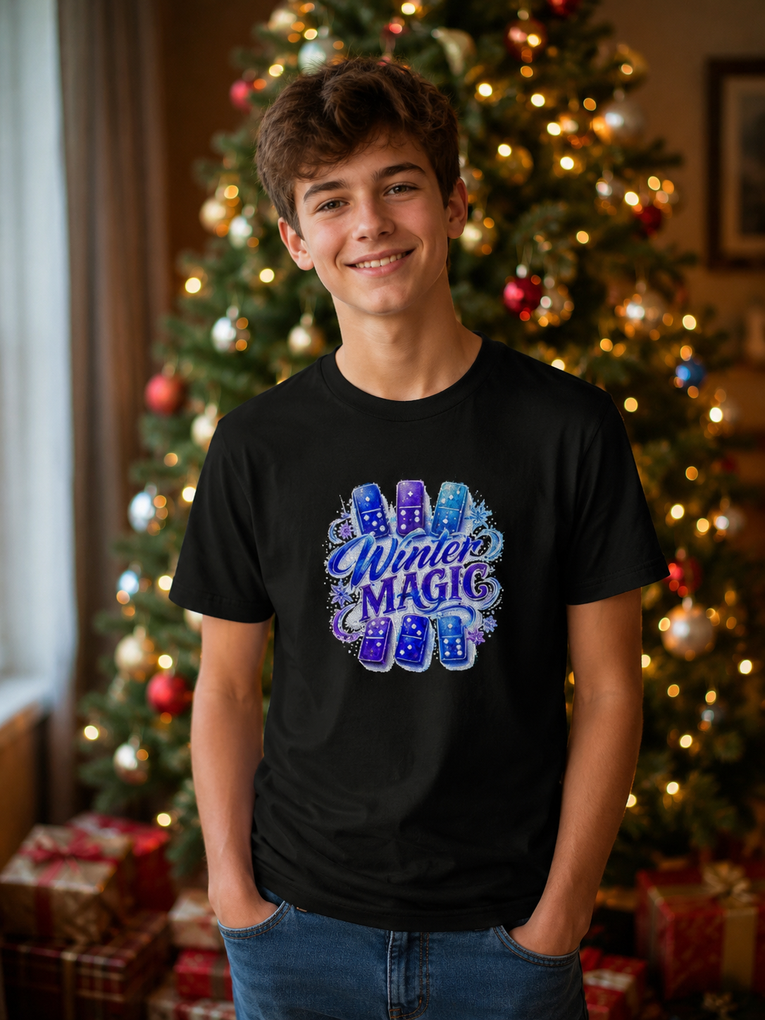 Kids Winter Shirt, Snowflake Graphic Tee, Winter Magic Shirt, Holiday Shirt for Kids