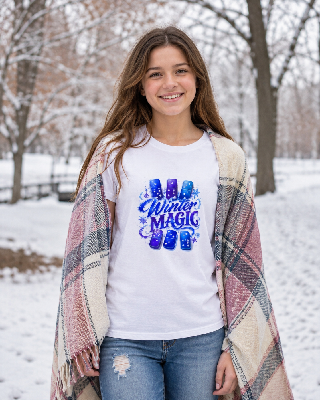 Kids Winter Shirt, Snowflake Graphic Tee, Winter Magic Shirt, Holiday Shirt for Kids