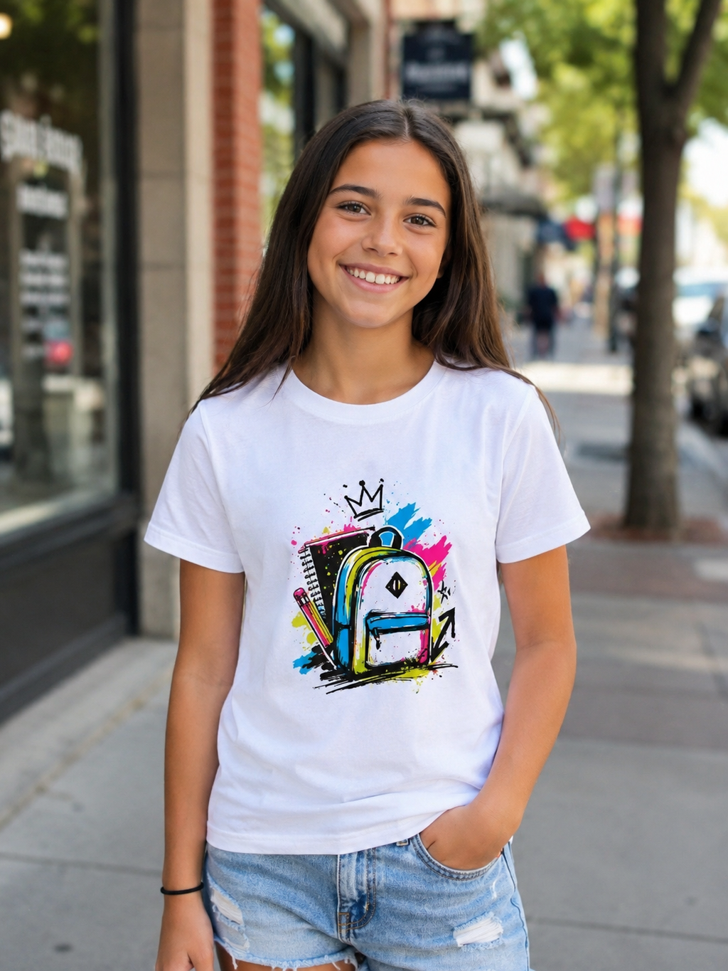 Back to School Kids T-Shirt | Graffiti Backpack Graphic Tee | First Day of School Shirt | Boys Girls Youth Tee