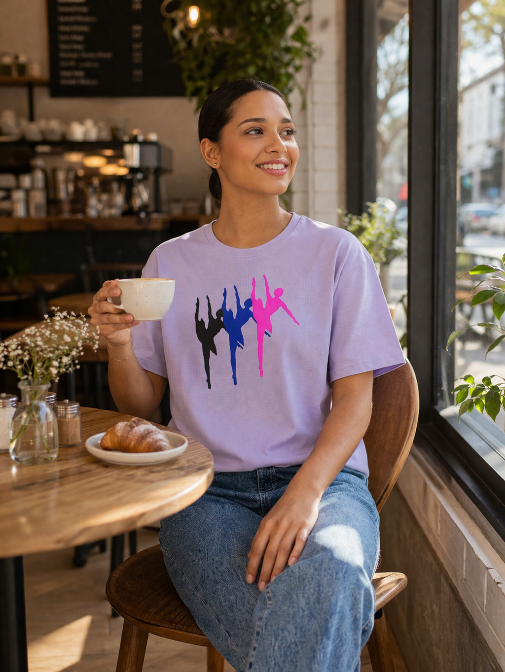 Ballet Dancer T-Shirt, Dance Shirt Women, Colorful Dancer Graphic Tee, Gift for Dancer, Aesthetic Dance Shirt, Boxy Tee