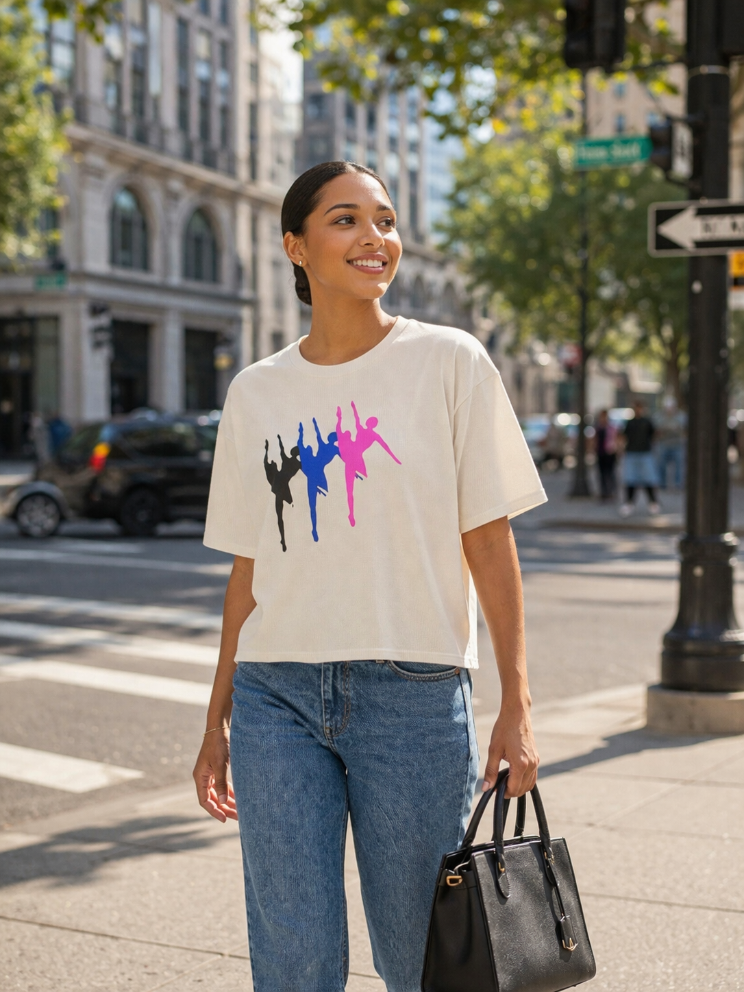 Ballet Dancer T-Shirt, Dance Shirt Women, Colorful Dancer Graphic Tee, Gift for Dancer, Aesthetic Dance Shirt, Boxy Tee