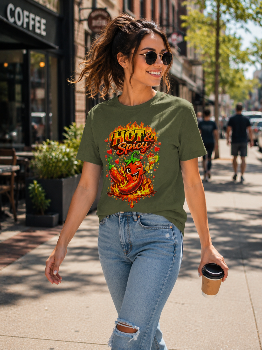 Hot & Spicy Pepper Shirt, Funny Chili Graphic Tee, Cute Food Lover T-Shirt, Spicy Gift