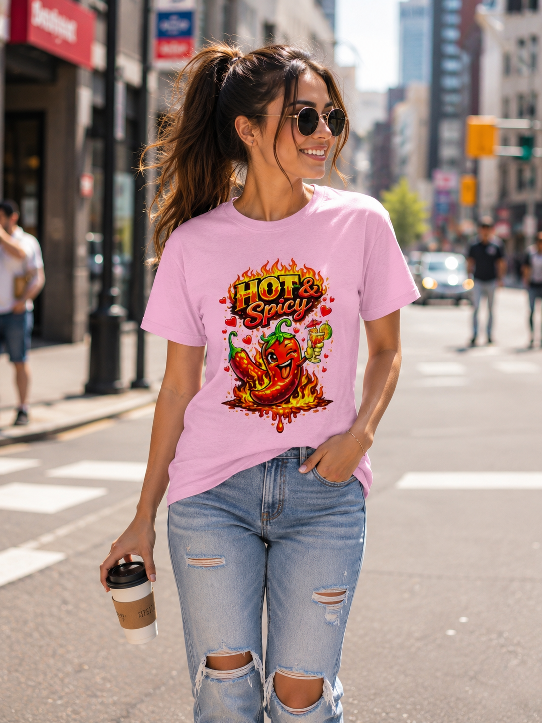 Hot & Spicy Pepper Shirt, Funny Chili Graphic Tee, Cute Food Lover T-Shirt, Spicy Gift