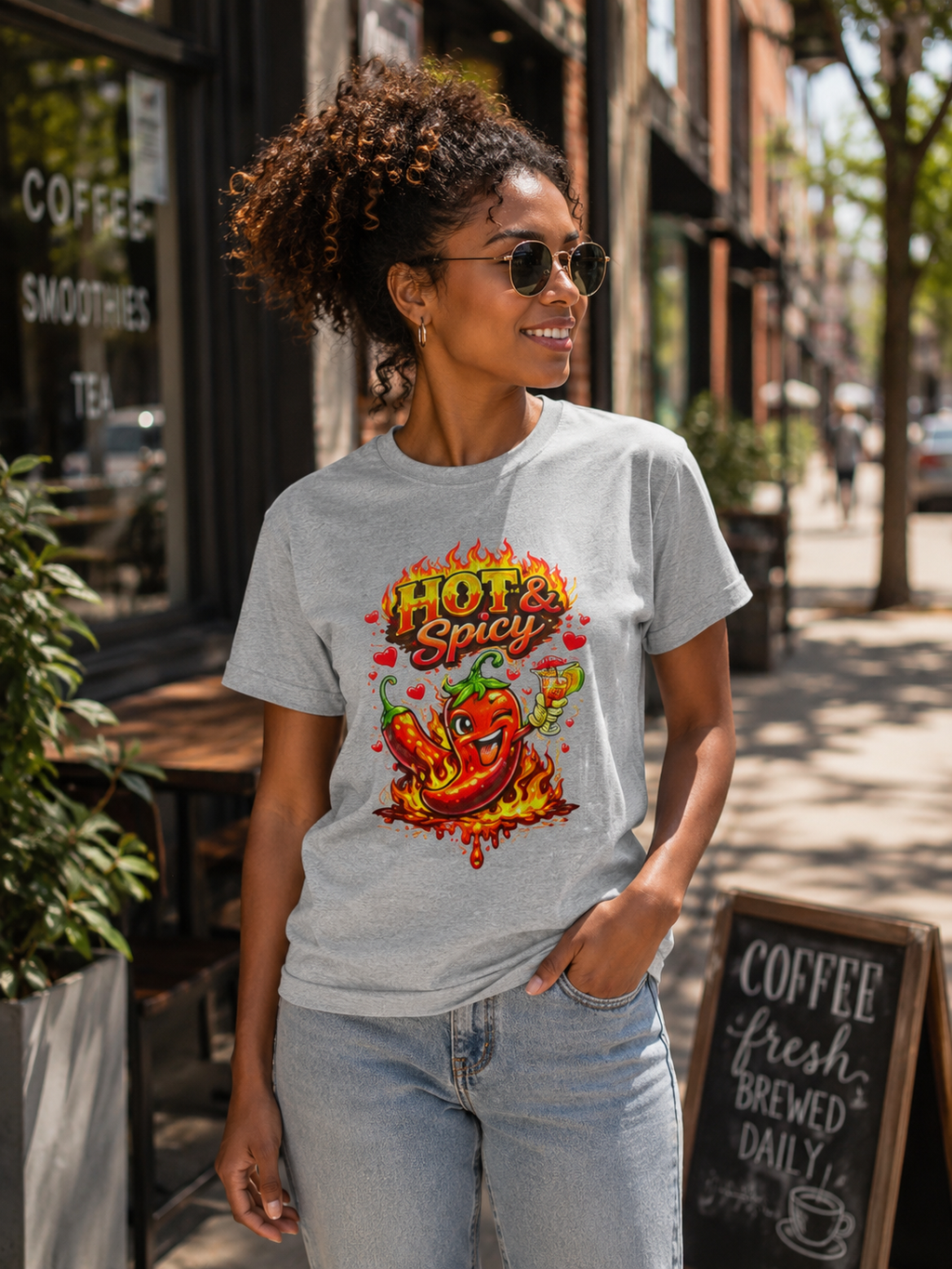 Hot & Spicy Pepper Shirt, Funny Chili Graphic Tee, Cute Food Lover T-Shirt, Spicy Gift