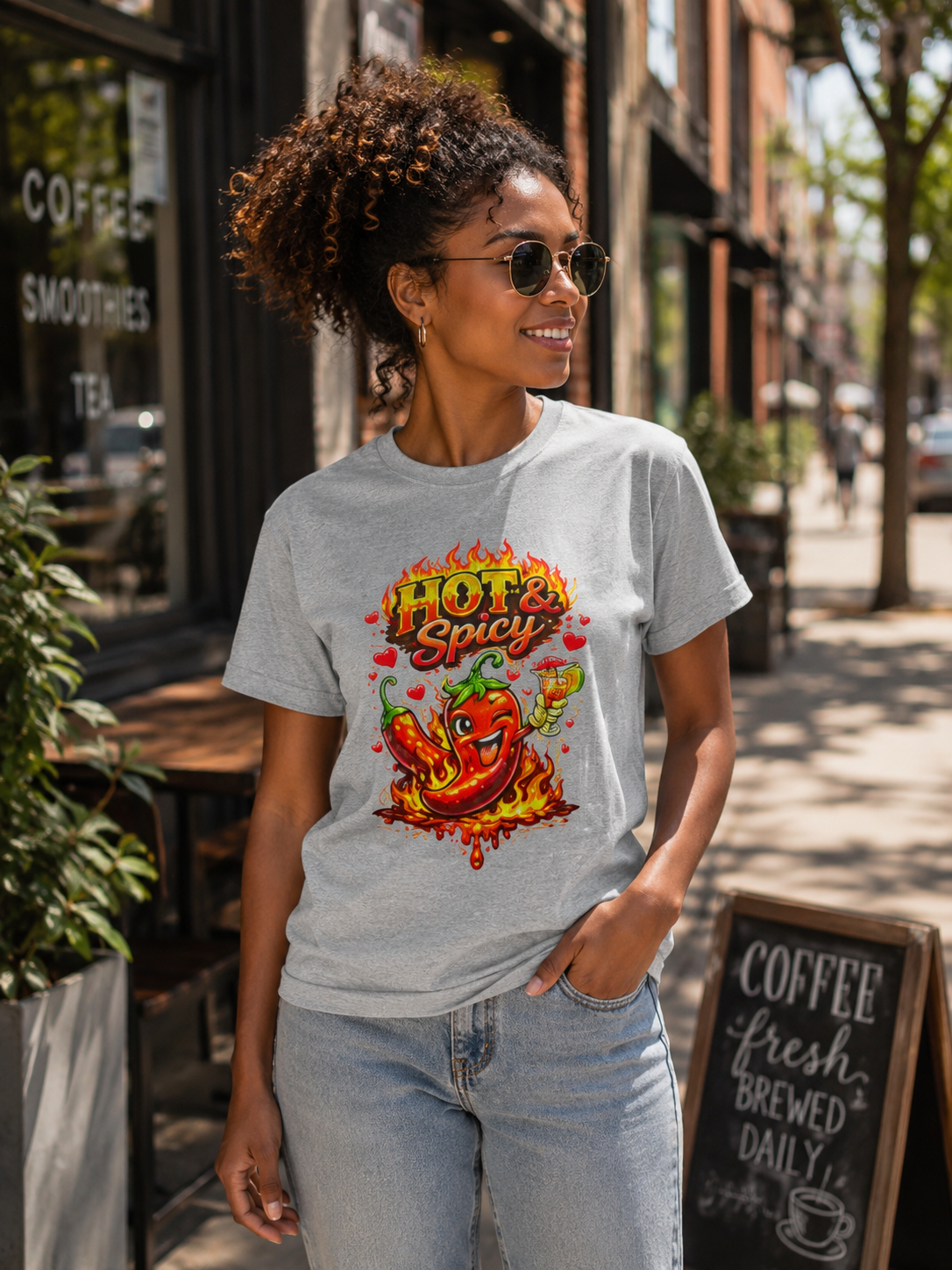 Hot & Spicy Pepper Shirt, Funny Chili Graphic Tee, Cute Food Lover T-Shirt, Spicy Gift