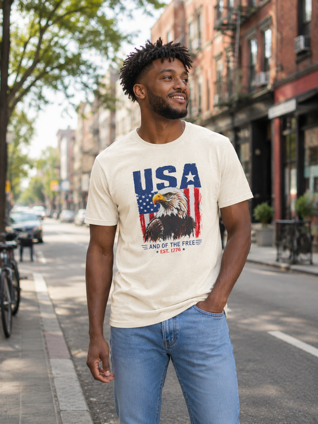 USA Eagle T-Shirt — Patriotic American Flag Graphic Tee (Land of the Free)