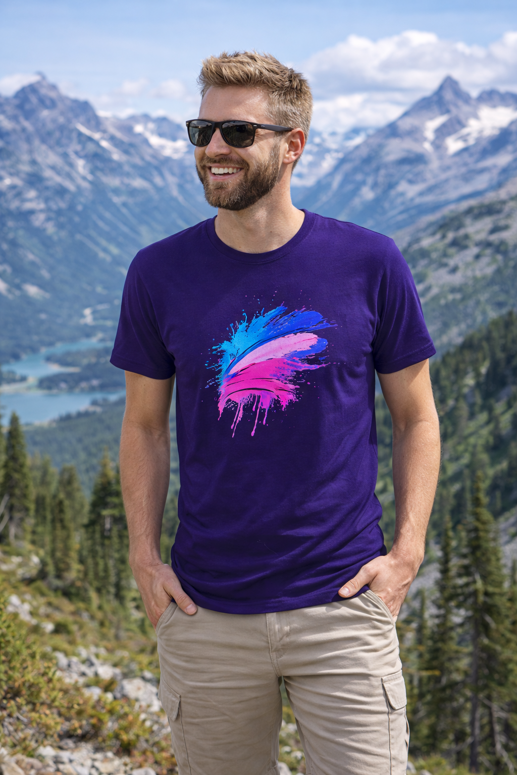 Unisex Graphic T-Shirt | Color Splash Heart Design