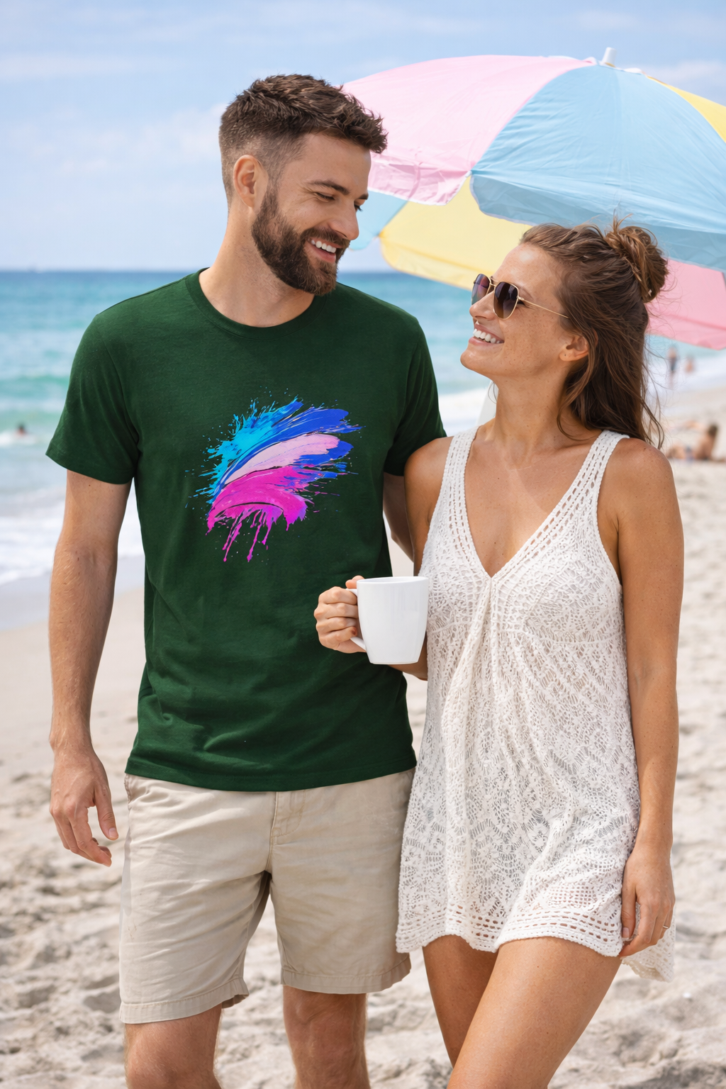 Unisex Graphic T-Shirt | Color Splash Heart Design