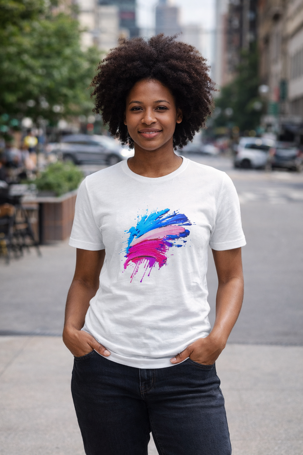 Unisex Graphic T-Shirt | Color Splash Heart Design