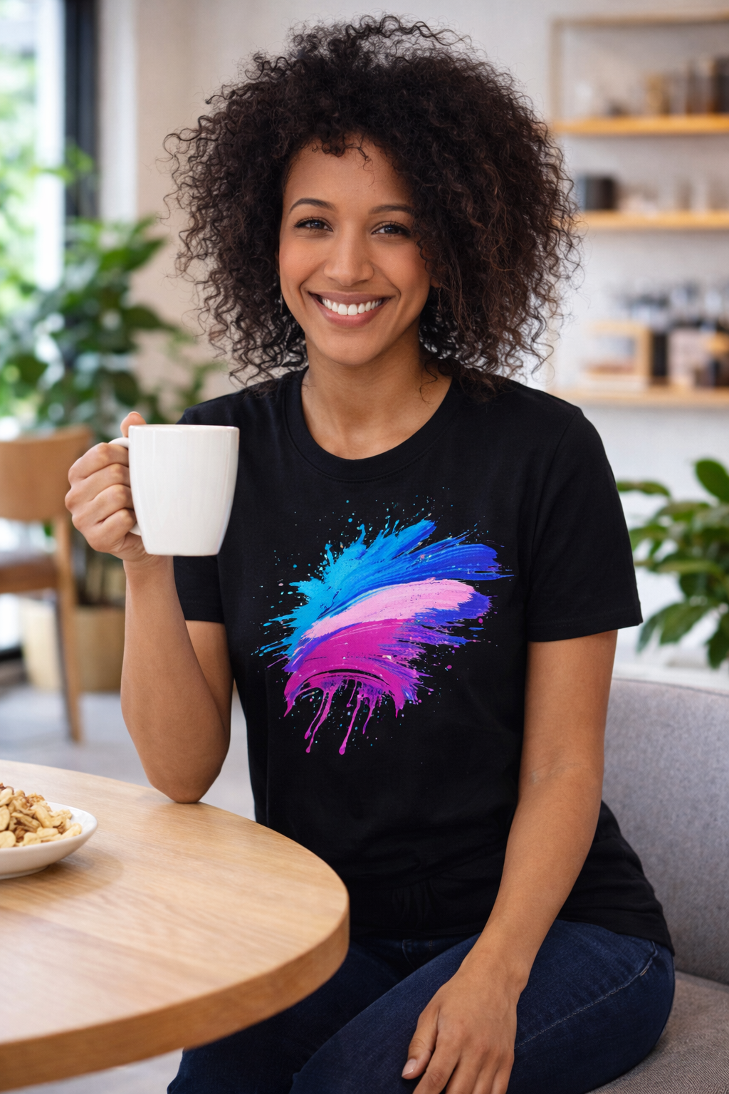 Unisex Graphic T-Shirt | Color Splash Heart Design
