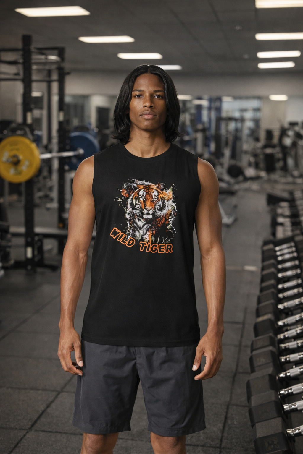 Wild Tiger Muscle Tank, Tiger Head Graphic Tank Top, Men's Tiger Shirt, Unisex Tiger Tank, Streetwear Tiger Tee