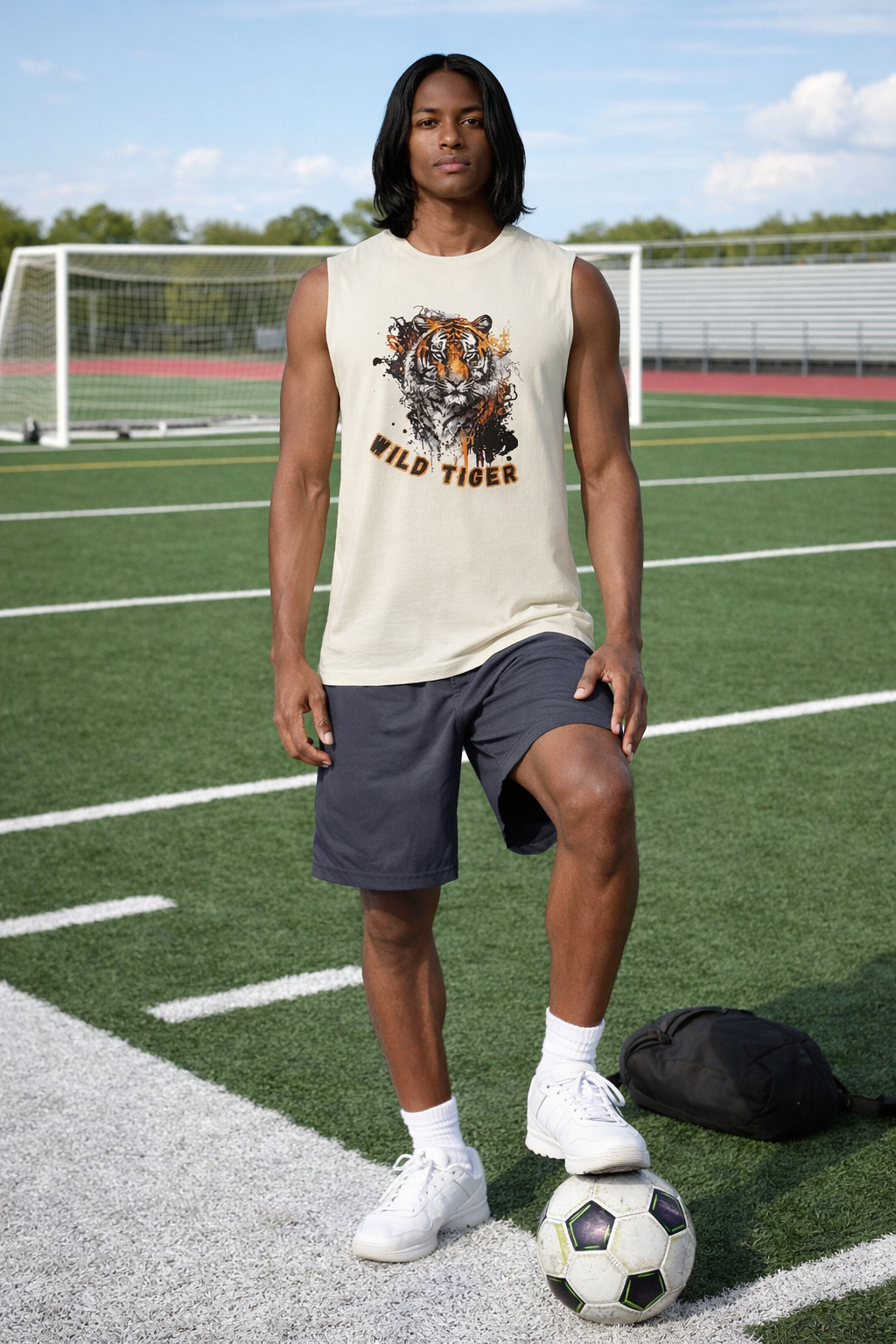 Wild Tiger Muscle Tank, Tiger Head Graphic Tank Top, Men's Tiger Shirt, Unisex Tiger Tank, Streetwear Tiger Tee