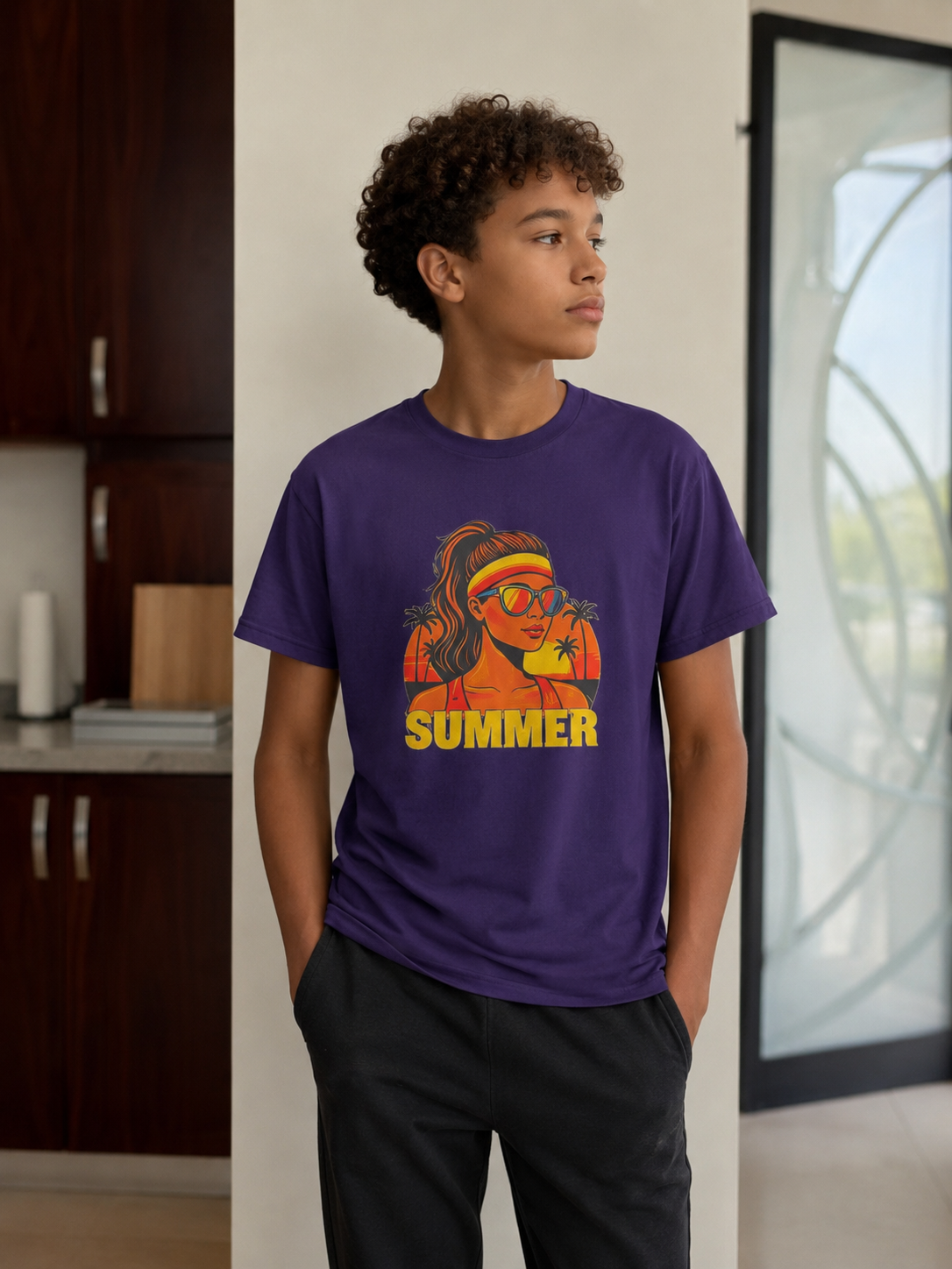 Girls Summer Graphic Tee | Retro Sunshine Youth Shirt | Cute Vacation T-Shirt