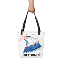 Freedom Eagle Tote Bag – Patriotic USA Canvas Bag, American Pride Everyday Tote